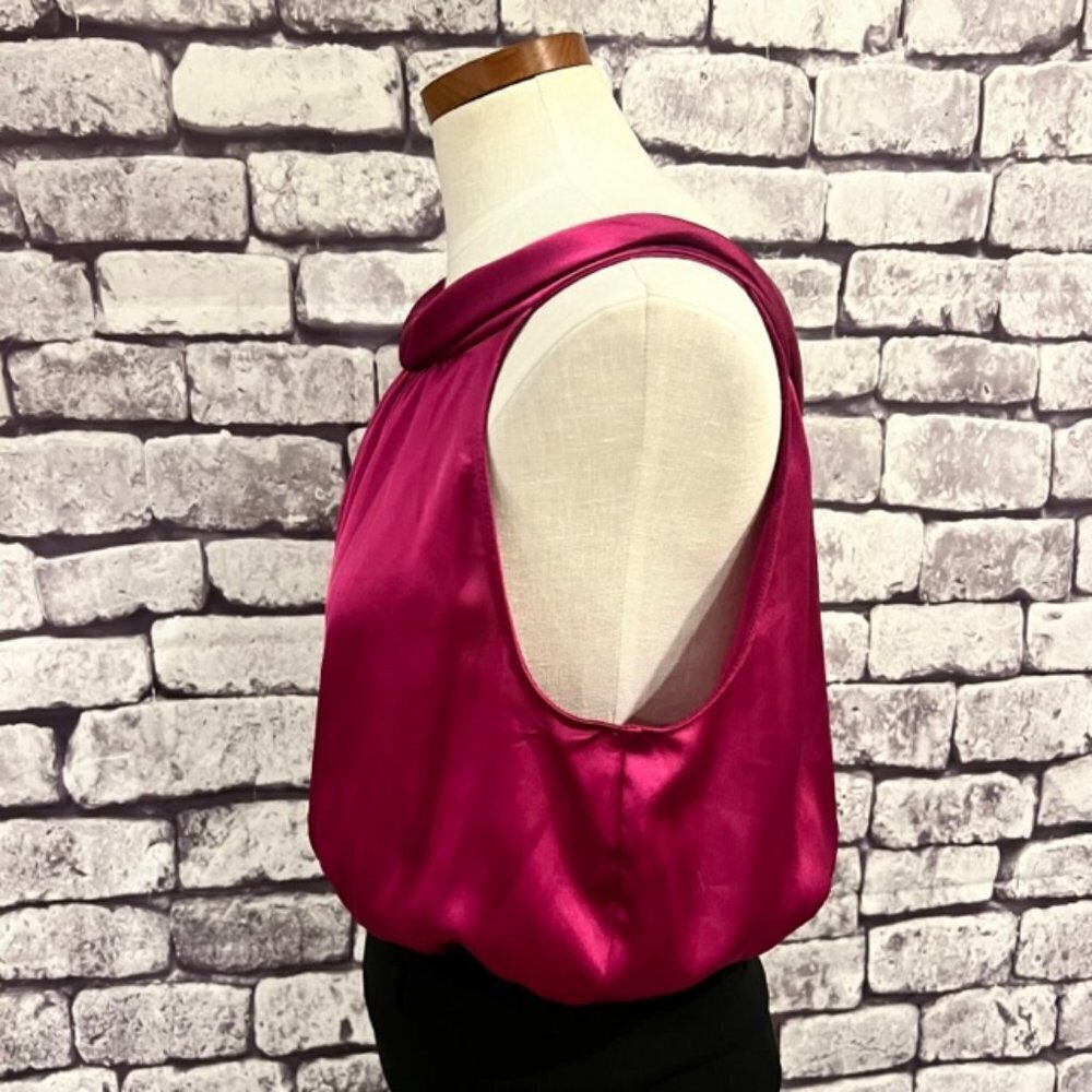 MNG By Mango Purple & Black Sleeveless Cowl Neck Dress Size 8 - Picture 5 of 10